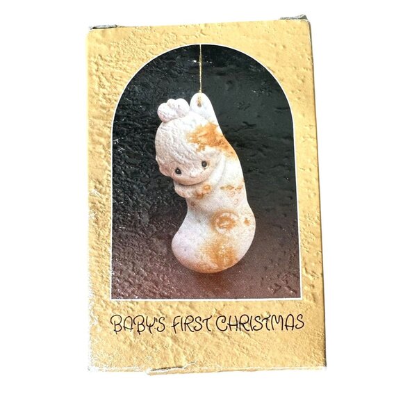 Vtg 1982 Precious Moments Babys First Christmas Ornament Enesco Birthday Club - Picture 3 of 12